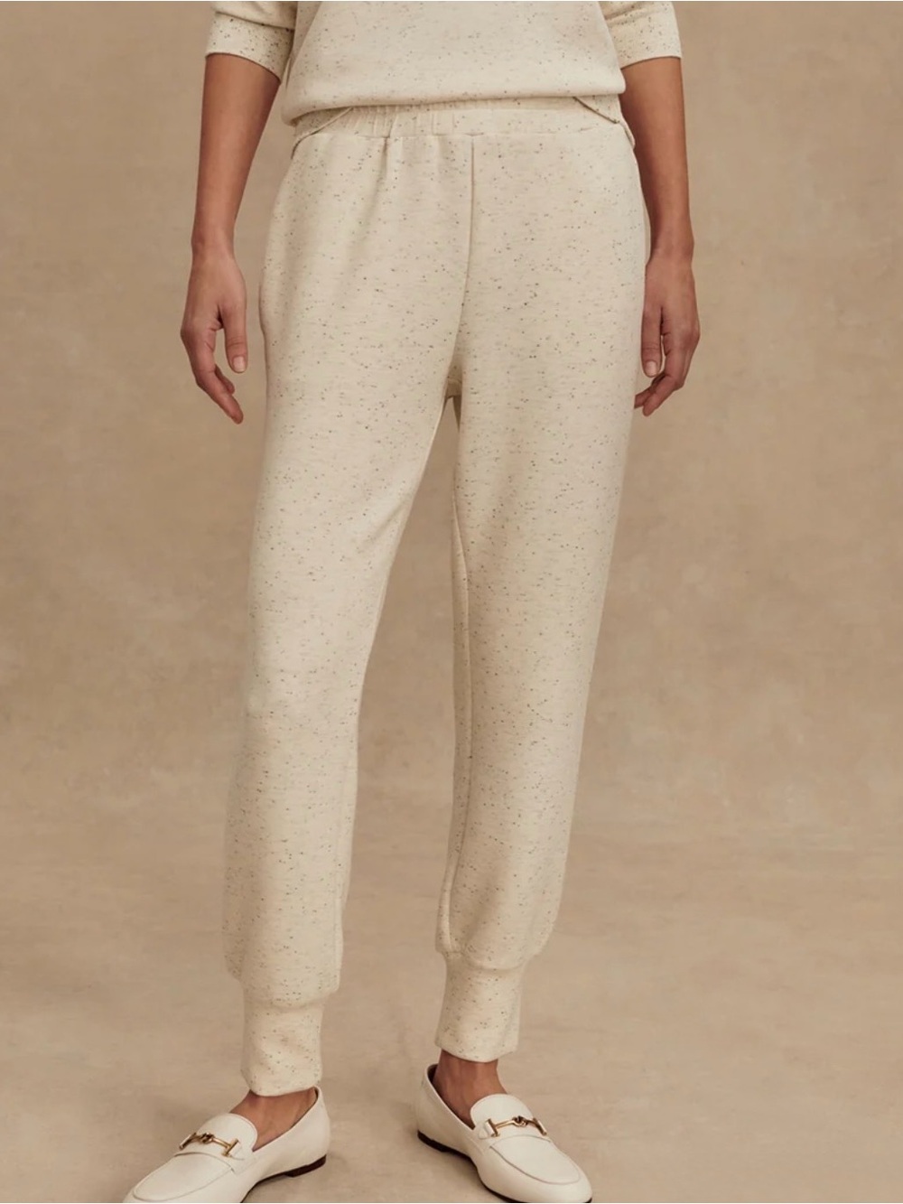NWT Varley The Slim Cuff Pants Ivory Fleck Mark Size Small - Inseam 27.5